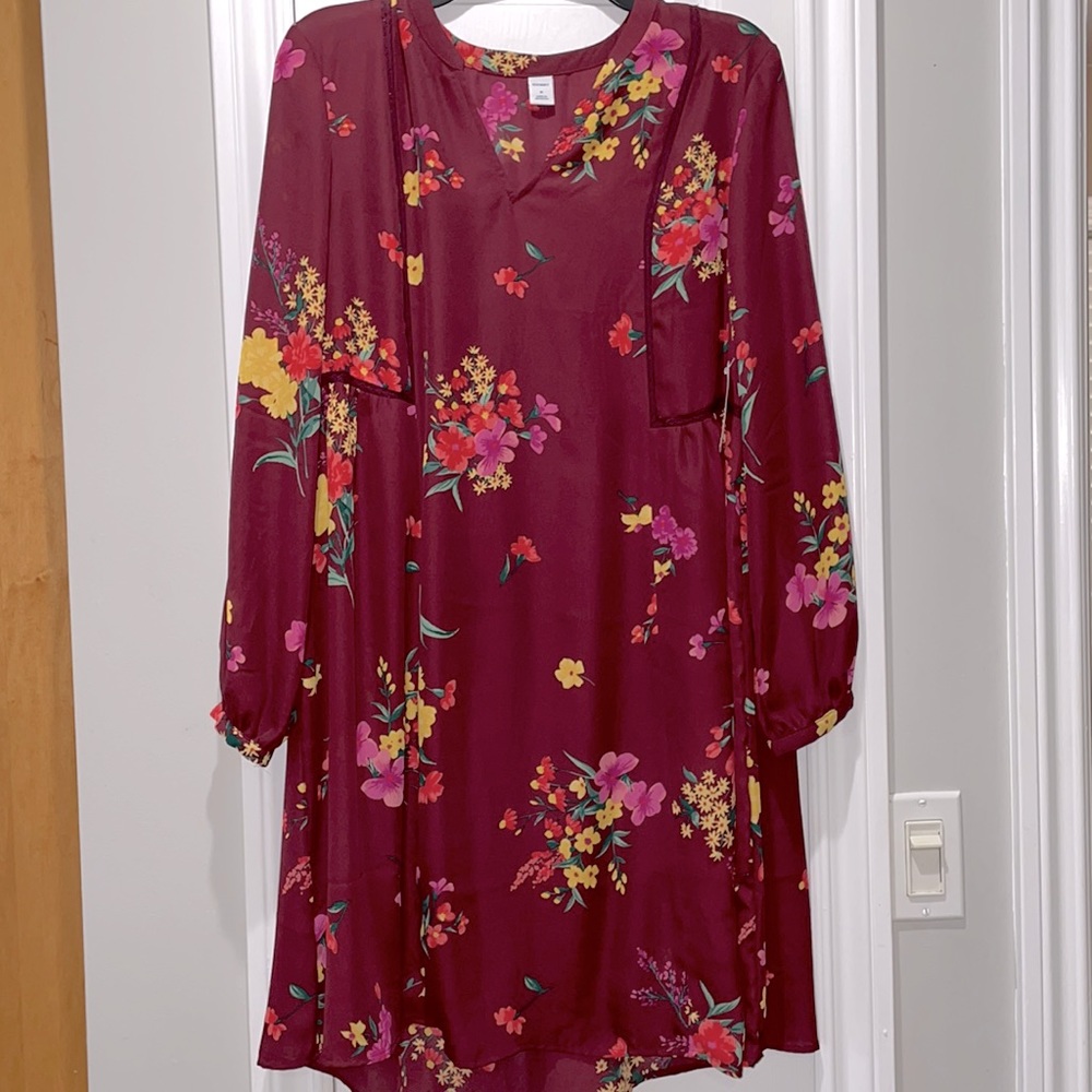 Floral burgundy dress NWT